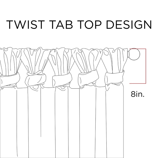 Tan Twist Top Curtain Panel, 84 in.