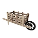 Brown Wooden Wheelbarrow Figurine