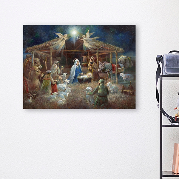 Nativity at Twilight Canvas Art Print