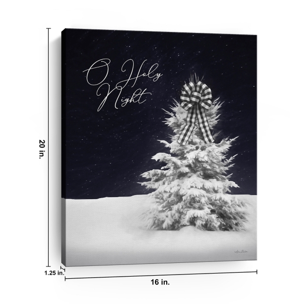 Snowy Tree O Holy Night Canvas Art Print