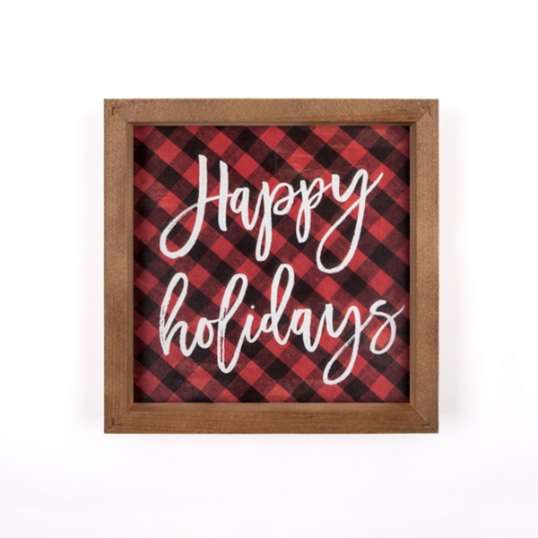 Red And Black Happy Holidays Framed Wall Plaque Kirklands