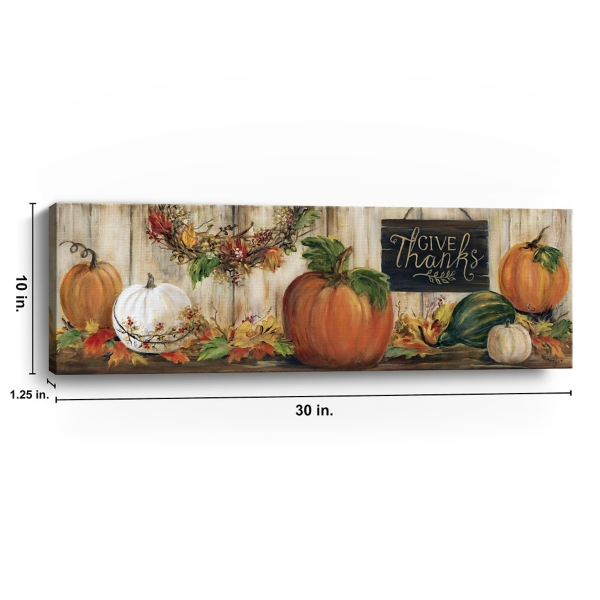 Give Thanks Pumpkin Canvas Art Print