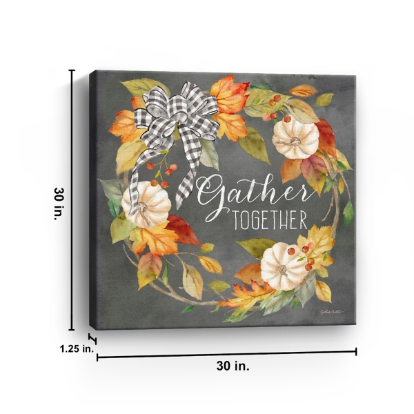 Gather Together Black Wreath Canvas Art Print