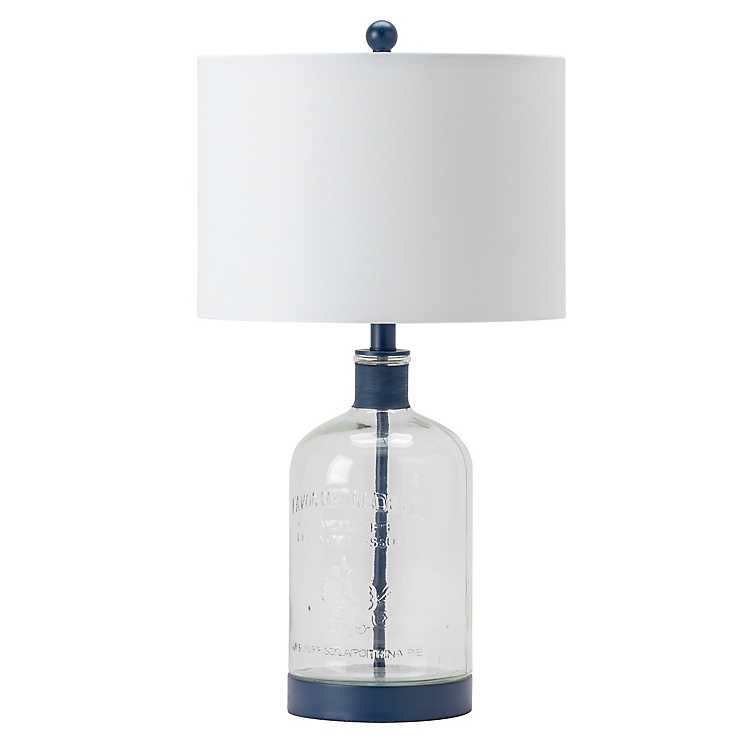 Navy Metal And Glass Jar Table Lamp, Barnwell 20 Standard Table Lamp