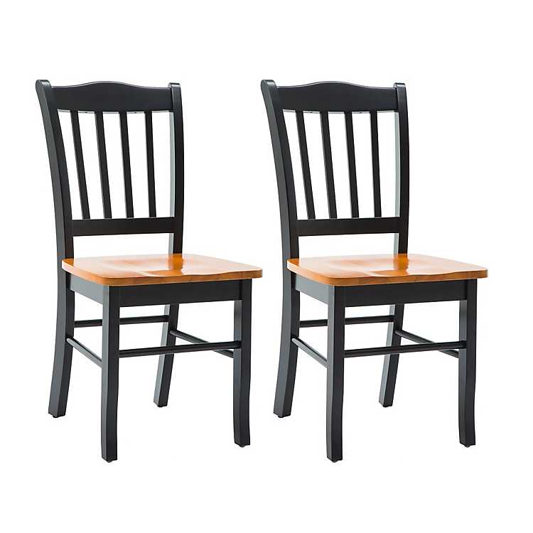 Black Oak Wooden Dining Chairs Set Of 2 Kirklands