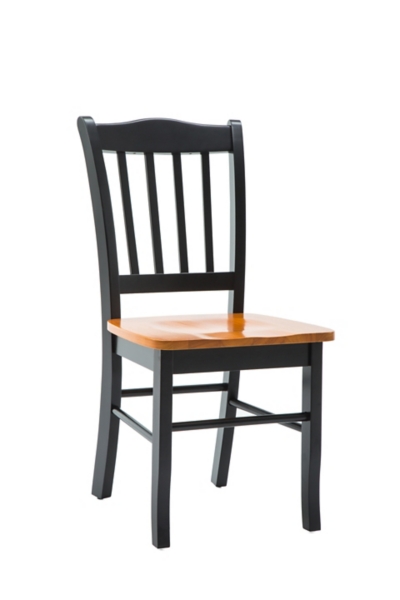 Black & Oak Wood Shaker Dining Chairs, Set of 2
