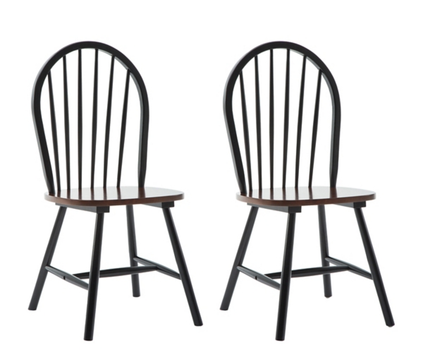 Black And Cherry Wooden Dining Chairs Set Of 2 Kirklands