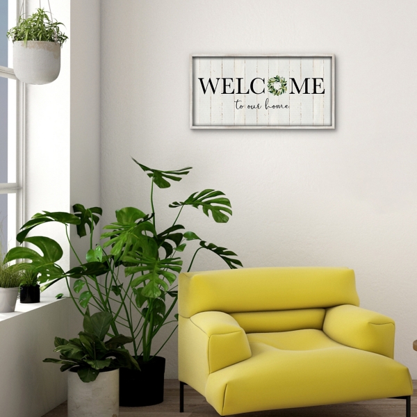 Welcome To Our Home Wreath Wall Plaque