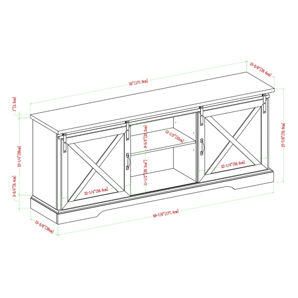 Gray Wash Sliding Barn Door TV Stand