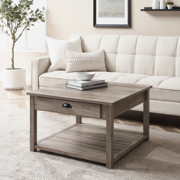 Gray Wash Square Coffee Table Kirklands