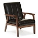 Black Faux Leather Kegan Accent Chair