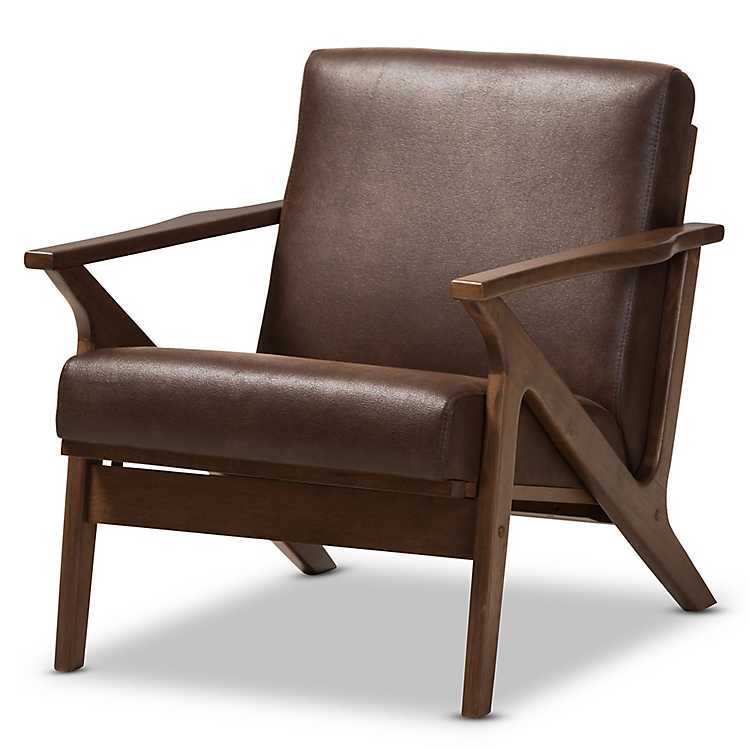 Distressed Brown Faux Leather Kate, Distressed Leather Accent Chairs