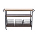 Brown Industrial Wood and Metal Kitchen Cart