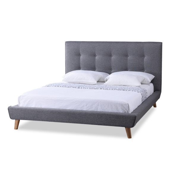 Gray Mid Century Modern Queen Platform Bed Kirklands