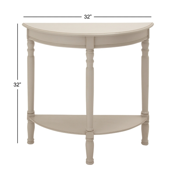 Cream Wooden Half Round Console Table Kirklands