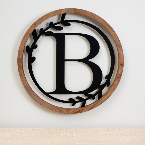 Letter B - Monogram Font - Metal Wall Art Home Decor - Made in USA