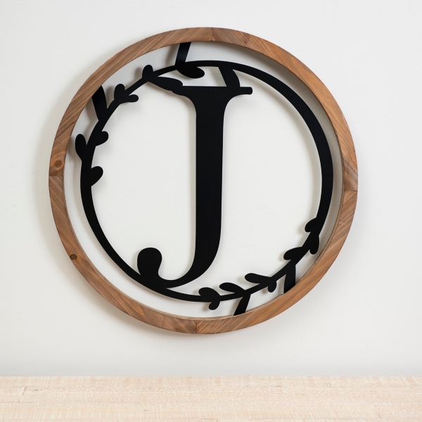 J Alphabet Letter Monogram Initial Tile Plaque Wall Accent