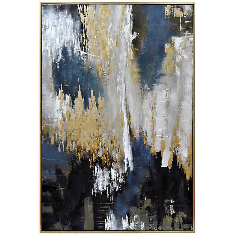 Amazon.com: Seekland Art Hand Painted Texture Oil Painting on Canvas  Abstract Wall Art Deco Contemporary Artwork Framed Ready to Hang 40x20  inch: Paintings