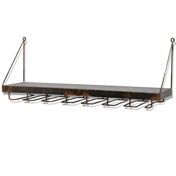 Rustic Industrial Metal Wine Rack Wall Shelf Kirklands
