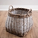 Whitewashed Melanie Round Belly Wicker Basket