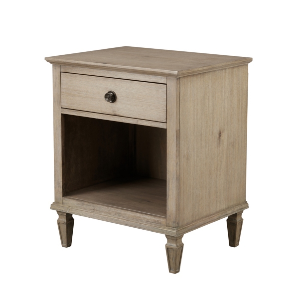 Natural Wood 1-Drawer Nightstand