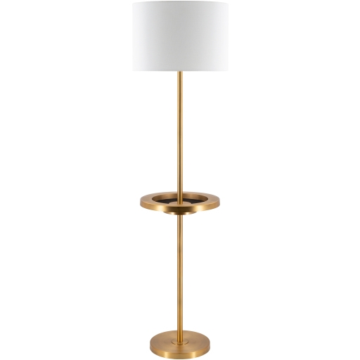 Gold floor lamp with 2024 table