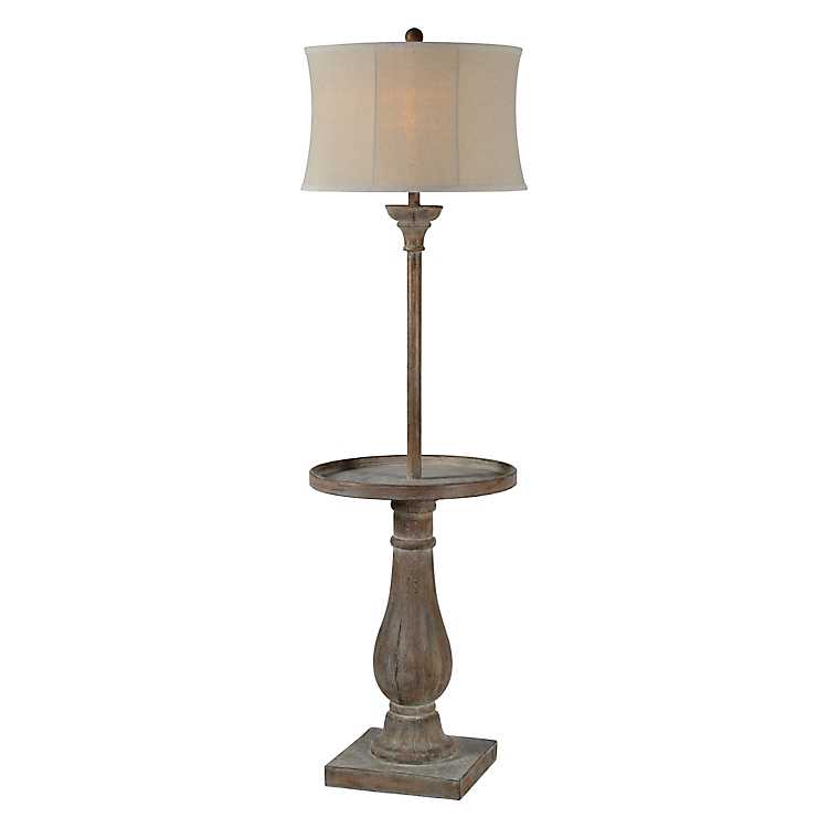 Washed Driftwood Floor Lamp With Tray, Kirklands Floor Lamp With Table