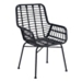 Black Woven Outdoor Dining Armchairs, Set of 2