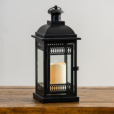 Metal-Lantern we were guests Conveyor Tower Black 25x18x13cm for LED Candles 