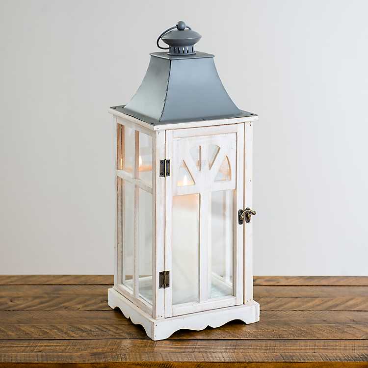 White Wash Wooden Lantern 21 In Kirklands Home - White Lantern Home Decor