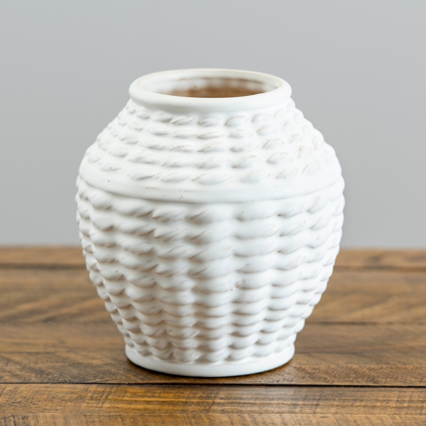 Download Matte Ivory Ceramic Textured Vase Kirklands