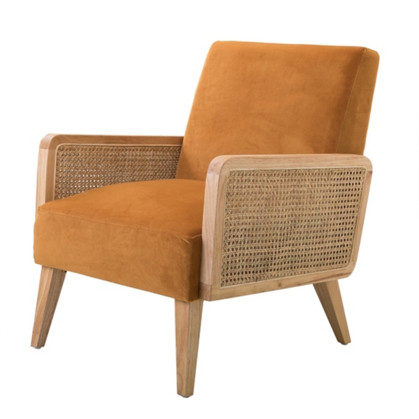 Orange Rattan Accent Chair