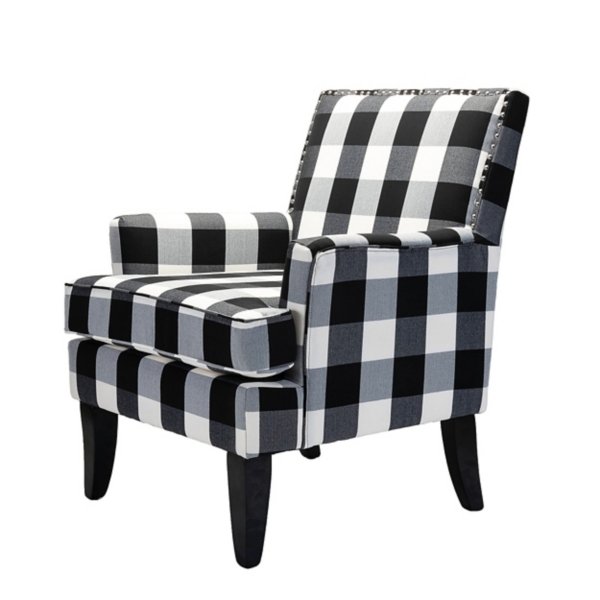 Black and White Buffalo Check Armchair