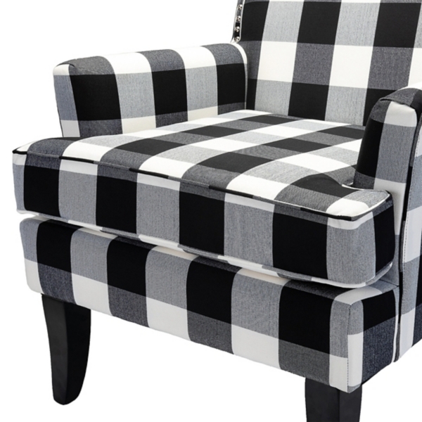 Black and White Buffalo Check Armchair