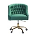 Green Velvet Tufted Golden Leg Swivel Office Chair