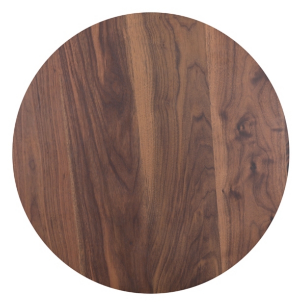 Brown Wood and Black Metal Bistro Dining Table