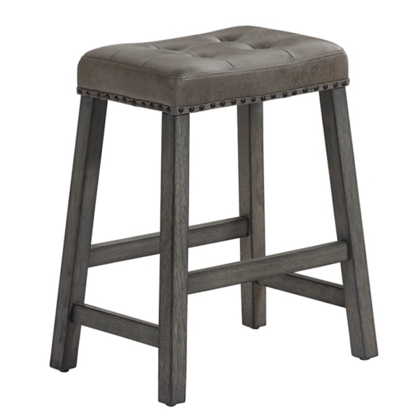 Gray Upholstered Nailhead Counter Stools, Set of 2 Kirklands Home