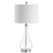 Clear Glass and Silver Metal Base Table Lamp