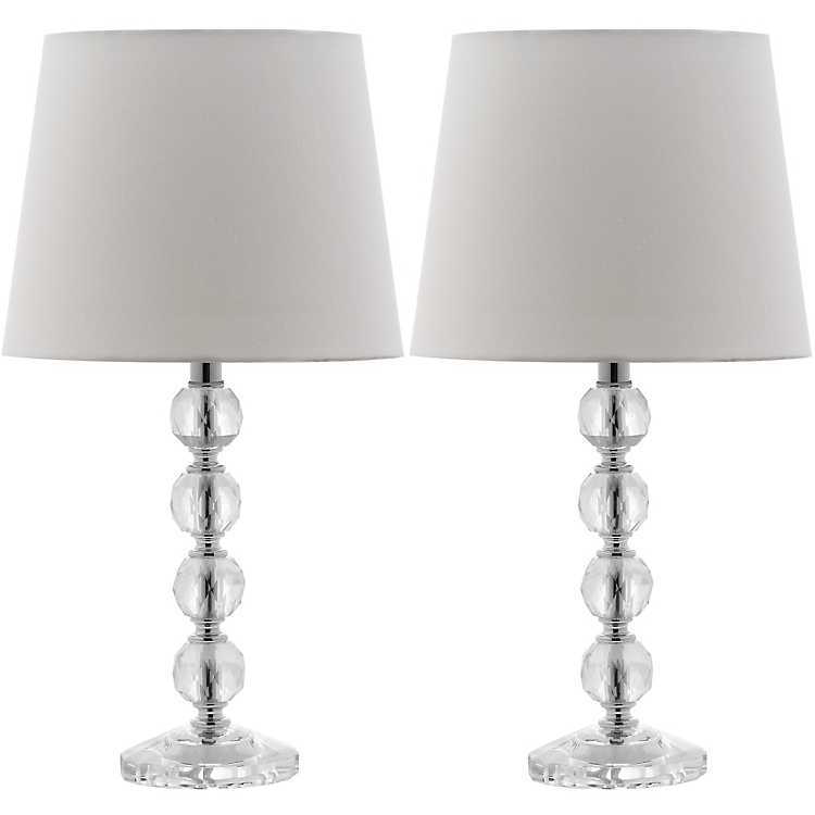 Stacked Clear Glass Ball Table Lamps, Mercury Glass Stacked Ball Table Lamp