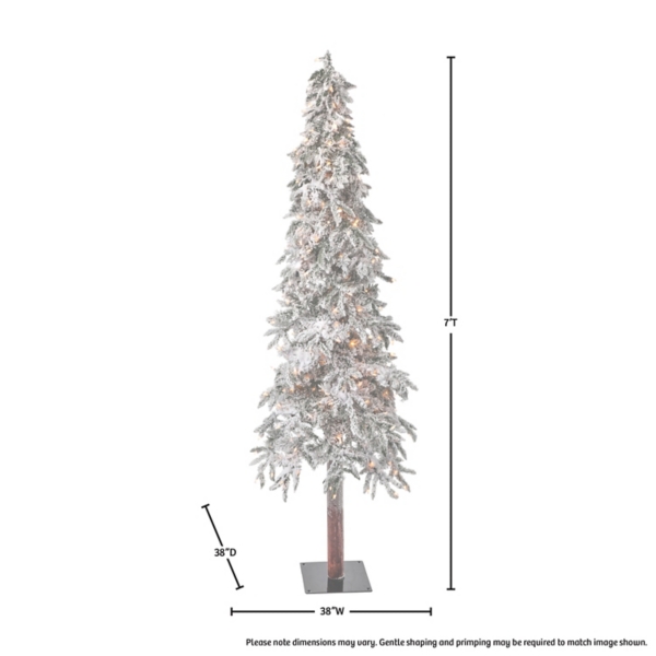 7 ft. Pre-Lit Flocked Elk Alpine Christmas Tree