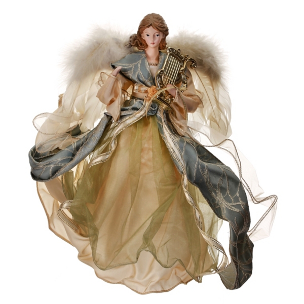 Trinity Angel with Harp Tree Topper Kirklands Home