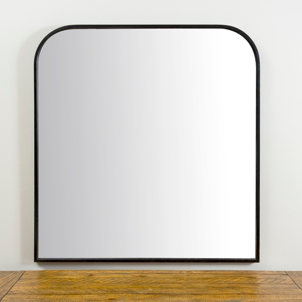 black frame arched mirror