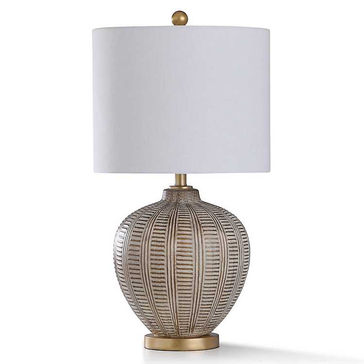 Gold And Aged Ivory Gourd Table Lamp, Gourd Table Lamp Uk