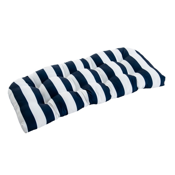 Navy Cabana Stripe Outdoor Settee Cushion Kirklands