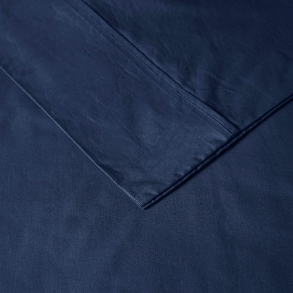 Navy Peached Percale 4-pc. King Sheet Set | Kirklands Home