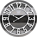 Charcoal Gray and White Plank Wall Clock