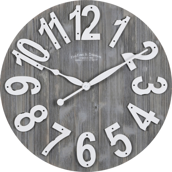 Gray And White Slat Wooden Wall Clock Kirklands