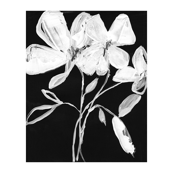 White Whimsical Flowers Canvas Art Print Kirklands