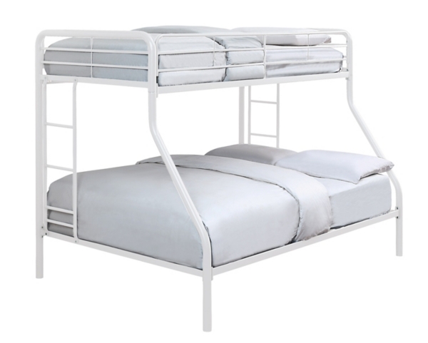 China Twin Over Full Metal Bunk Bed In White Sliver Bedroom Bed From China On Topchinasupplier Com