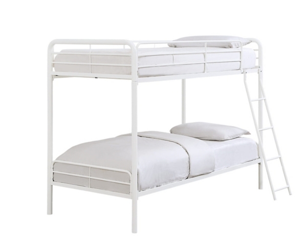 modern white bunk bed